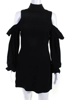 AQ/AQ Womens Azha Cold Shoulder Long Sleeve Sheath Dress Black Size 6 10512081 - Image 1 of 4