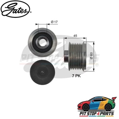 Gates OAP7136 Alternator Freewheel Clutch Fits Subaru Legacy 2013-14 23750AA060 - Image 1 of 4