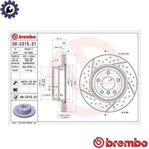 2x BRAKE DISC 09.C315.21 FOR BMW N55B30A N54B30A 3.0L 6cyl 1 E82 N47D20D 2.0L - Picture 1 of 9