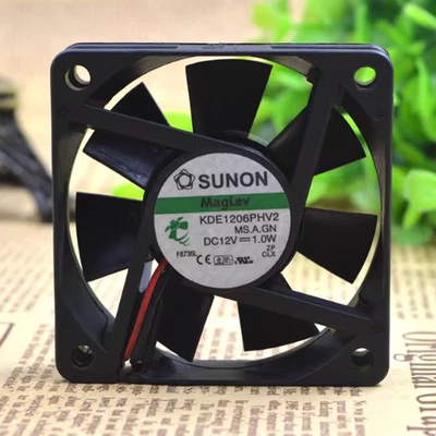 SUNON KDE1206PHV2 Cooling Fan DC 12V 1.0W 2pin Maglev 60*60*15mm - Image 1 of 4