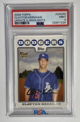 2008 Topps Updates & Highlights - Clayton Kershaw PSA 9 #UH240 RC Fresh From PSA - Image 1 of 2