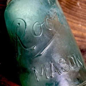 Wurzel Einmachglas Pint mit Deckel gerade Schulter Obstglas Handarbeit - Bild 1 von 12
