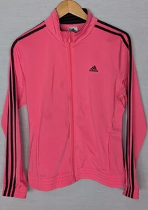ADIDAS GIRLS ZIPPED SPORTSWEAR JACKET - SIZE M bring PINK - Picture 1 of 6