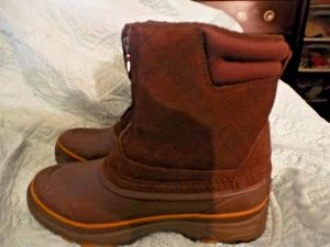 Bass Brown Cordova Quilted Suede & Rubber Womens sz 8 Waterproof Utility Boots - Picture 1 of 4