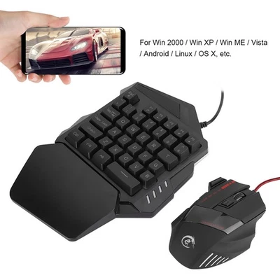  J50 OneHanded Gaming Mouse Keyboard Set Computer Accessory For Win2000 / - Image 1 of 4
