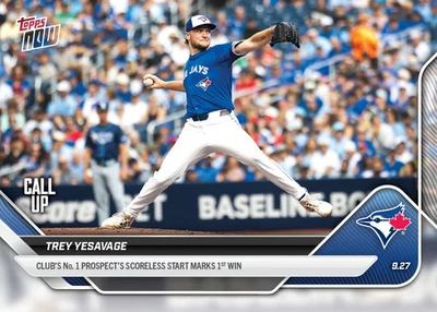 Trey Yesavage Blue Jays 2025 MLB Topps NOW Card #782 First Win - Image 1 of 2