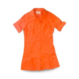 Vintage Damen Flutterbye 70er Jahre orange ärmellos Etuikleid Mod Größe 14 - Bild 1 von 8