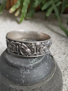 Bracciale antico TOPAZIO PORTOGALLO argento 833 RACCOLTA cerniera repousse - Foto 1 di 6