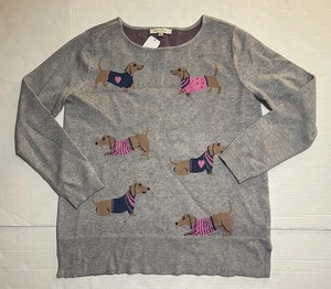 Astrologie Intarsien Dackel Rundhals Welpen Pullover grau Damen M Weiner Hund - Bild 1 von 7