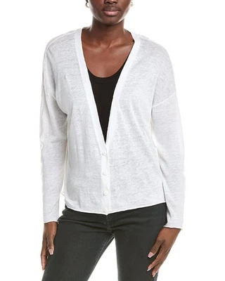 Cárdigan para mujer Eileen Fisher cuello en V mezcla de lino blanco L Foto 1 de 3