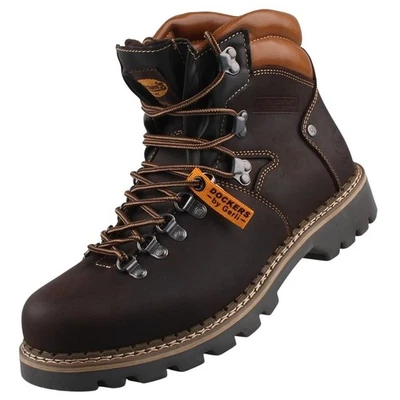 Dockers by Gerli Herren Leder Stiefel Boots gefüttert Braun 45NB104-400360