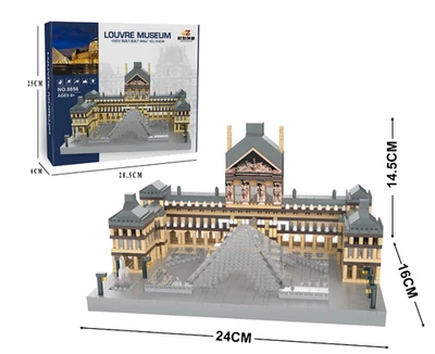 Microbloques de arquitectura Louvre (3377 piezas) - Famoso conjunto de modelos de construcción Foto 1 de 4