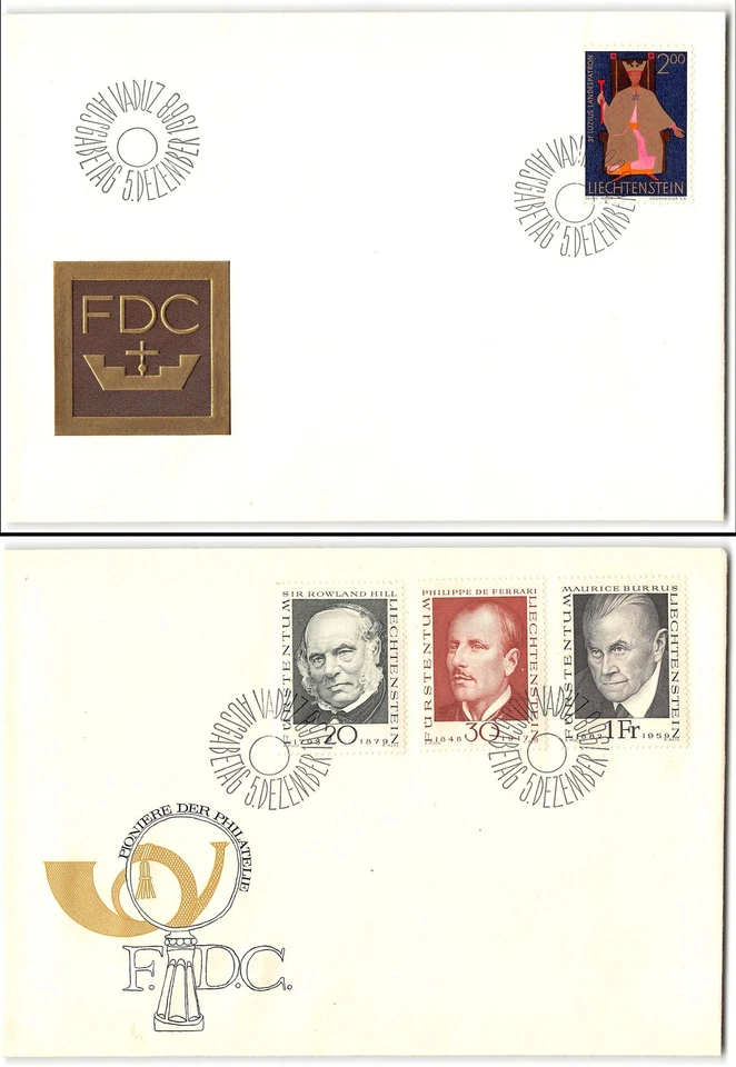 Liechtenstein #441//450 FDC, 1968, Pioniere Der Philatelic cachet - Image 1 of 1
