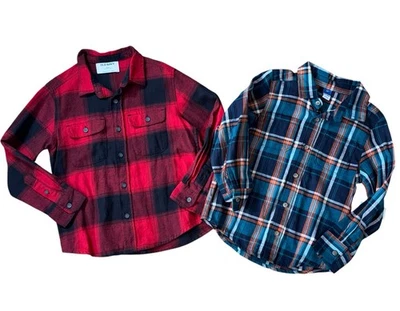 Camisa de franela a cuadros de abajo para niño talla 5/XS 5T nueva Foto 1 de 4