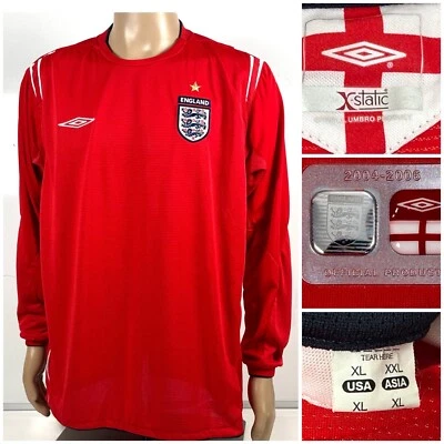 England Away football shirt 2004/2006 Jersey XL Umbro Long Sleeve Soccer Vintage - Image 1 of 4
