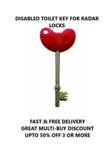 Disabled Toilet Key for Radar lock Radar key in Red - Picture 1 of 1