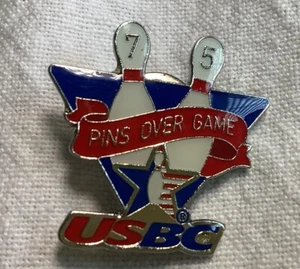 USBC Bowling 75 Pins Over Game Vintage Sammler Pin - Bild 1 von 3