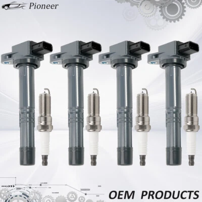 4PCS Ignition Coil & Spark Plug for Honda Accord Civic Element ACURA RSX 2.4 - Изображение 1 из 4