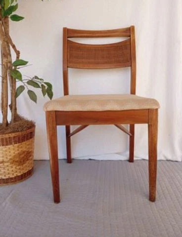 SALE! American of Martinsville Mid Century Walnut Dining Cane Back Chair MCM Cover