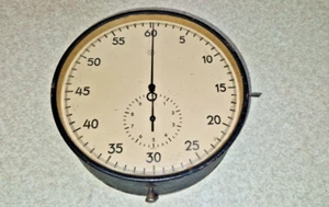 RARE VINTAGE JUNGHANS GERMANY METAL HANGING STOPWATCH CLOCK 21cm DIAMETER /WORKS - Picture 1 of 7