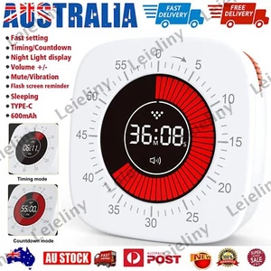 Rechargeable Digital Silent Visual Timer with 4 Alarm Mode & 60-Minute Countdown - Picture 1 of 10