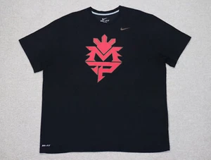 Manny Pacquiao Shirt Adult XXL 2XL NIKE Black Dry Fit MP Pac Man Logo Boxing - Picture 1 of 14
