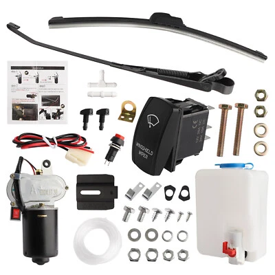 12V Electric Windshield Wiper Motor Kit for Polaris UTV RZR 570/800/900/1000 Foto 1 de 4