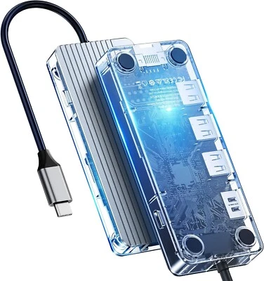 ORICO USB C Hub Dock w/ 4K HDMI Adapter, SD/TF Card Reader, 3 USB 3.0 Data Ports - Image 1 of 4