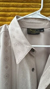 Pre-Owned Monzini Collection Men’s 2X Shirt - Beige, Made in USA. - Picture 1 of 4