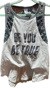 Justice Girl's White Glitter Logo Sleeveless Tank Top Size L (10) - Picture 1 of 2