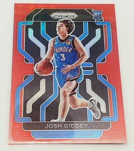 2021-22 Panini Prizm Prizms Red #301 Josh Giddey: Oklahoma City Thunder RC /299