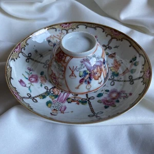 Qianlong Kangxi Famille Rose Teetasse Antik Chinesisch Handbemalt Porzellan Ei - Bild 1 von 22