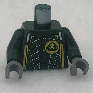 Lego 973pb4663c01 dunkelgrüner Torso Rennanzug mit Lotus Logo, silberne Nähte - Bild 1 von 3