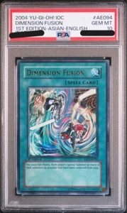 PSA 10 YU-GI-OH! IOC INVASIONE DEL CAOS #AE094 DIMENSION FUSION 1°ED ASIATICO ENG - Foto 1 di 6