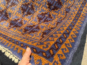 4x6 BLUE VINTAGE RUG ANTIQUE ORIENTAL colorful heriz handmade handwoven 3x6 - Picture 1 of 15
