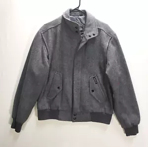 Members Only Jacket Bomber Mens 38 MEDIUM Wool Vintage Gray Mod Indie ** FLAW ** - Picture 1 of 15