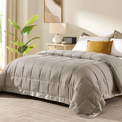 King Size Blanket with Satin Trim, Lightweight down Alternative King Blanket for - Image 1 of 4