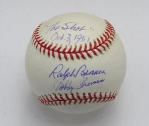 Ralph Branca/Bobby Thomson Dual-Signed/Inscribed ONL Baseball PSA/DNA 191730 - Picture 1 of 2