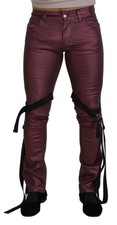 Dolce & Gabbana Magenta Cotton Men Casual Harness Denim Men's Jeans Authentic