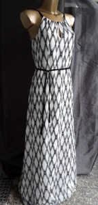 Esprit Collection Maxi Kleid 38 schwarz weiß NEU hippie ethno boho goa gürtel - Bild 1 von 14