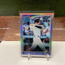2018 Donruss Optic #39 Ryan McMahon Rated Rookie SILVER HOLO card Rockies
