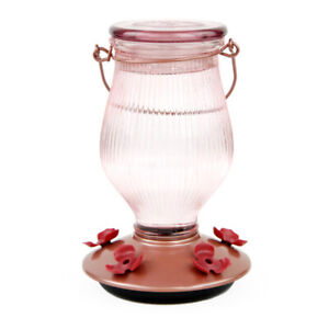 Perky-PetÂ® Rose Gold Top-Fill Glass Hummingbird Feeder 24 oz