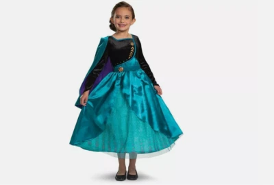 Disney Frozen 2 Queen Anna Girls Costume, Sz M (7/8) Children's Movie Outfit - Image 1 of 4