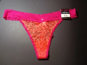 No Boundaries Stretch Lace Thong Size XXXL Orange And Pink - Picture 1 of 2