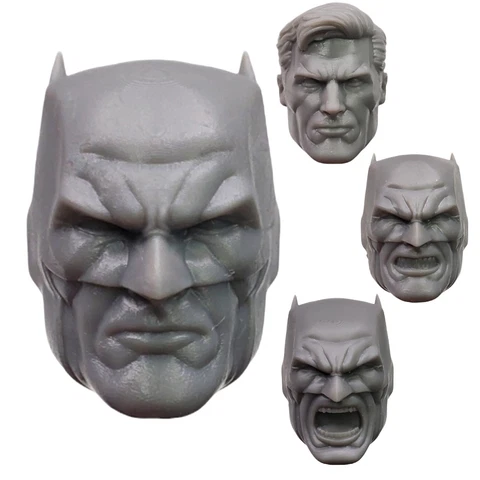 B80 - 3D Printed - Custom BATMAN Unpainted Head Sculpt Cover