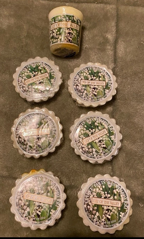 6 Yankee Candle 1 Votive Retired "LILY OF THE VALLEY " Tarts Wax Melts RARE - Image 1 of 4