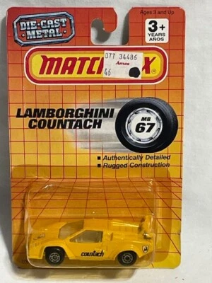 Matchbox Lamborghini Countach, MB 67, Yellow, 1/64, NIB - Image 1 of 2