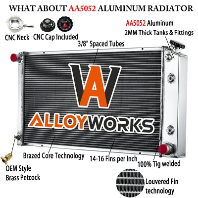 4 Row Radiator For 1977-1992 91 Buick LeSabre Oldsmobile Cadillac Fleetwood 5.0L - Изображение 1 из 4