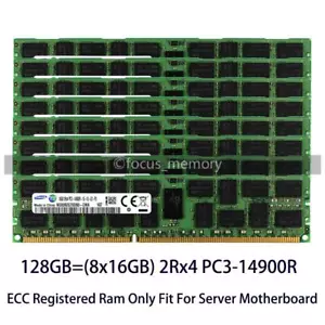 Samsung 128G (8x16GB) 2Rx4 PC3-14900R DDR3-1866 ECC REG RDIMM Server Memory 1.5V - Picture 1 of 5