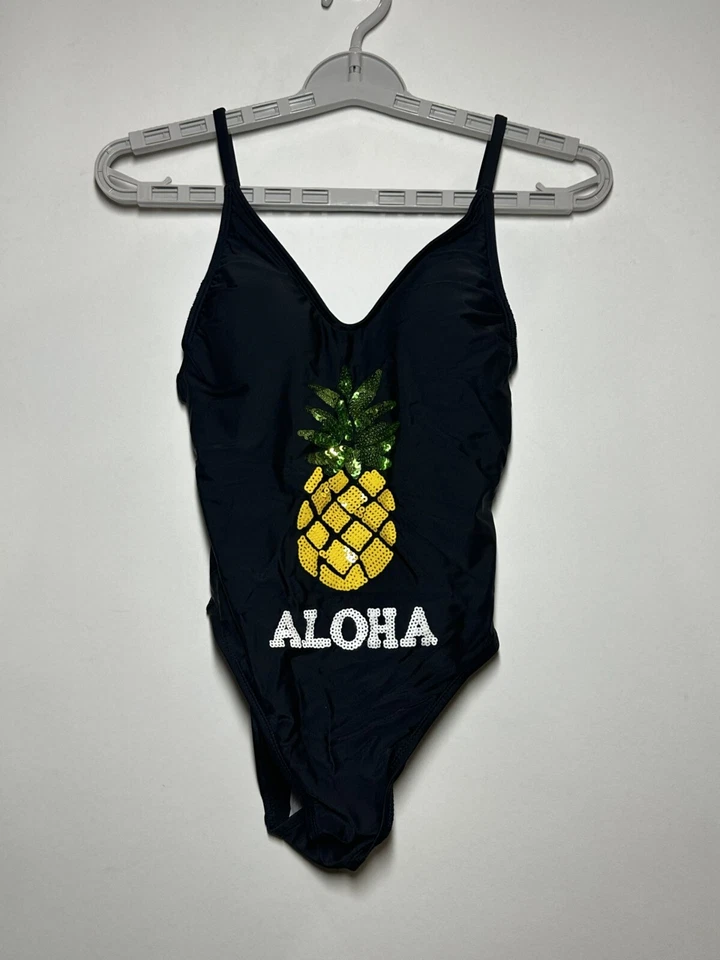 Xhilaration Black One Piece Swim Suit Size XS